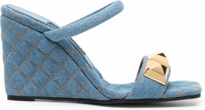 Philipp Plein Sandalen met sleehak Blauw