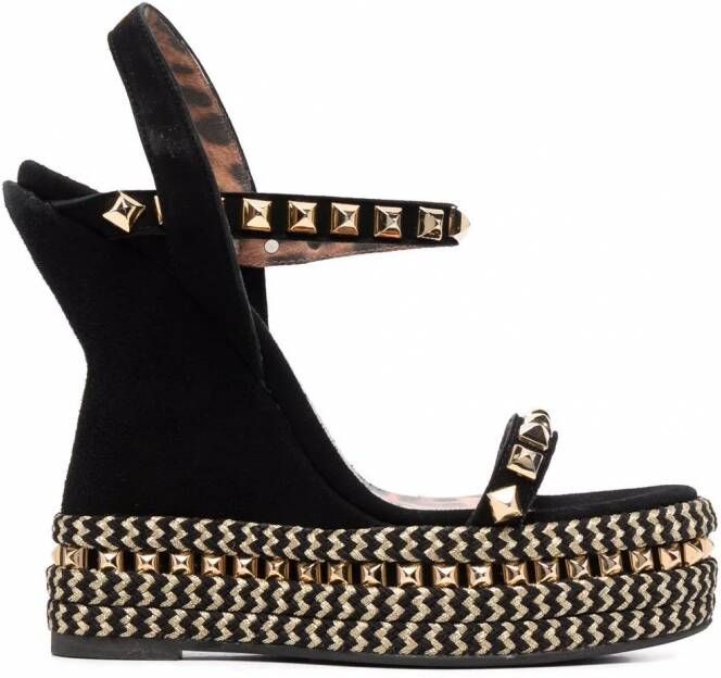 Philipp Plein Sandalen met sleehak Zwart