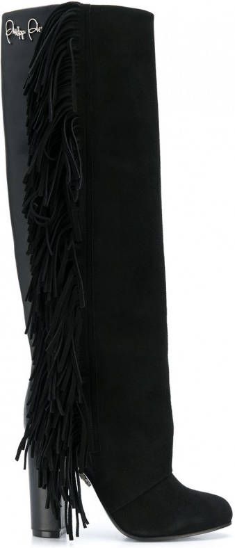 Philipp Plein Signature hoge laarzen Zwart