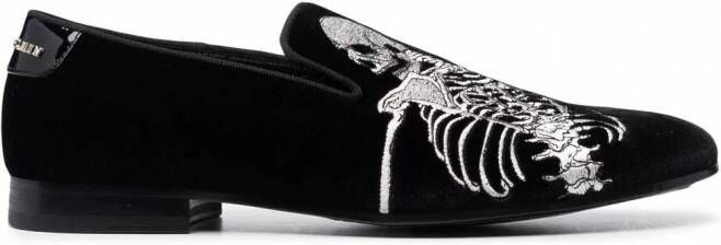 Philipp Plein Skeleton loafers Zwart