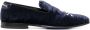 Philipp Plein Skull Bones fluwelen loafers Blauw - Thumbnail 1