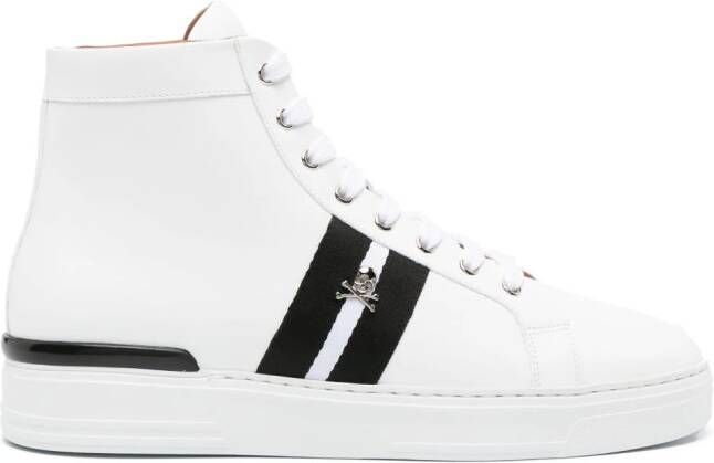 Philipp Plein Skid leren sneakers Wit