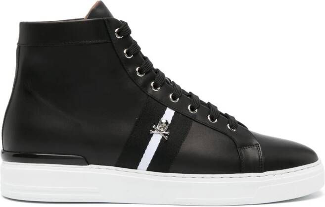 Philipp Plein Skid leren sneakers Zwart