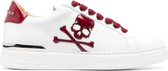 Philipp Plein Skull & Bones low-top sneakers Wit