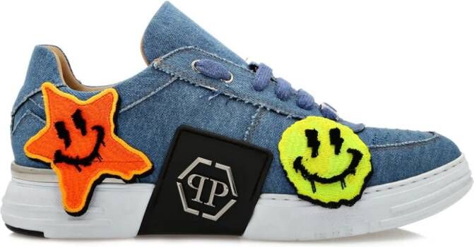 Philipp Plein Smile Graffiti low-top sneakers Blauw