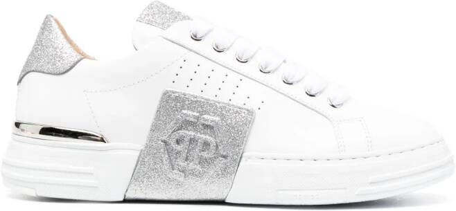 Philipp Plein Sneakers met glitters Wit