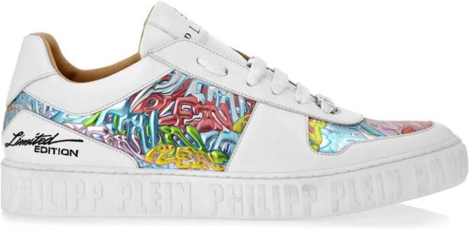 Philipp Plein Sneakers met graffiti-print Wit