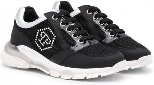 Philipp Plein Junior Sneakers met kristallen Zwart
