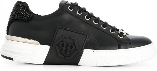 Philipp Plein Sneakers met logo reliëf Zwart