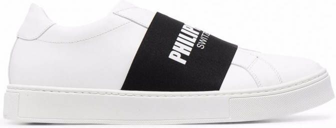 Philipp Plein Sneakers met logobandje Wit