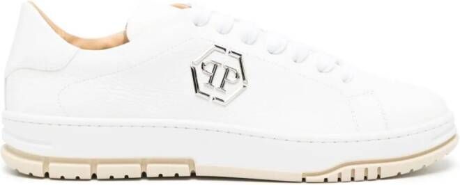 Philipp Plein Sneakers met logoplakkaat Wit