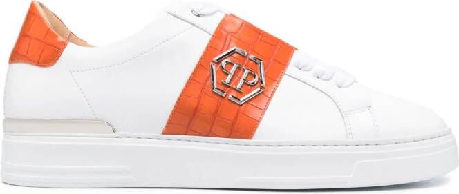 Philipp Plein Sneakers met logoplakkaat Wit