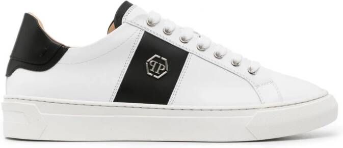 Philipp Plein Sneakers met logoplakkaat Wit