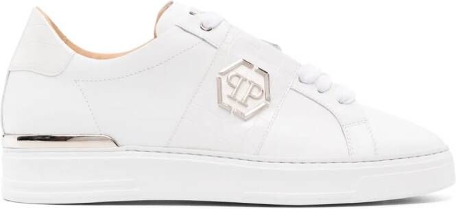 Philipp Plein Sneakers met logoplakkaat Wit