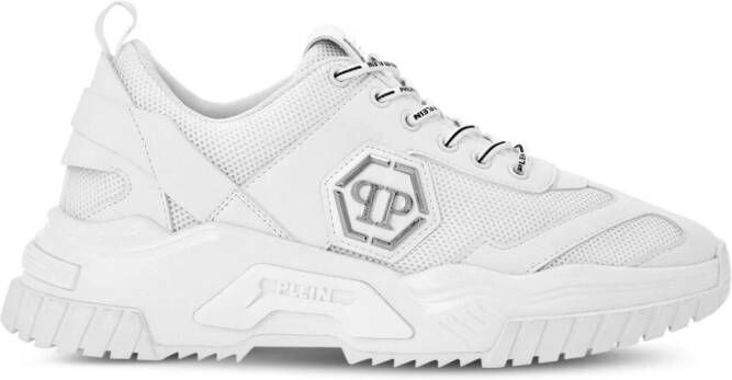 Philipp Plein Sneakers met logoplakkaat Wit