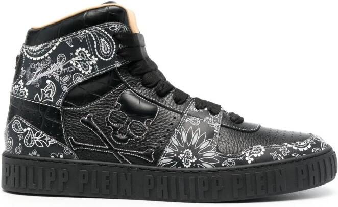 Philipp Plein Sneakers met paisley-print Zwart