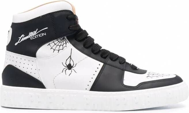 Philipp Plein Sneakers met spinnenprint Wit