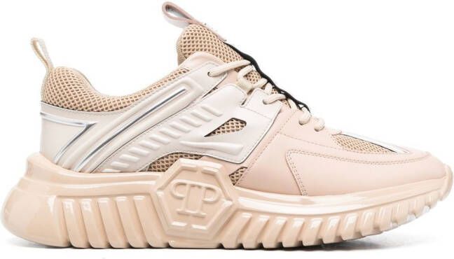 Philipp Plein Sneakers met tijger Beige