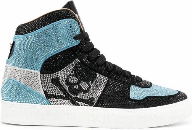 Philipp Plein Sneakers verfraaid met kristallen Blauw