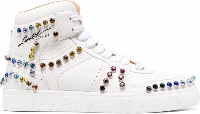 Philipp Plein Sneakers verfraaid met kristallen Wit