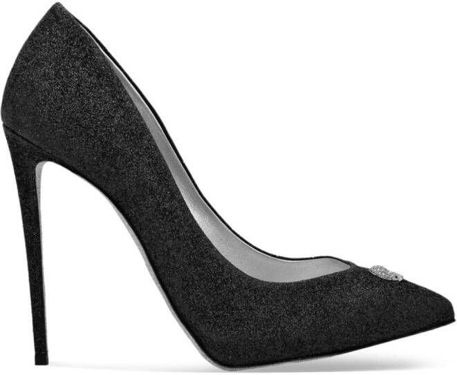 Philipp Plein Stiletto pumps met glitter Zwart