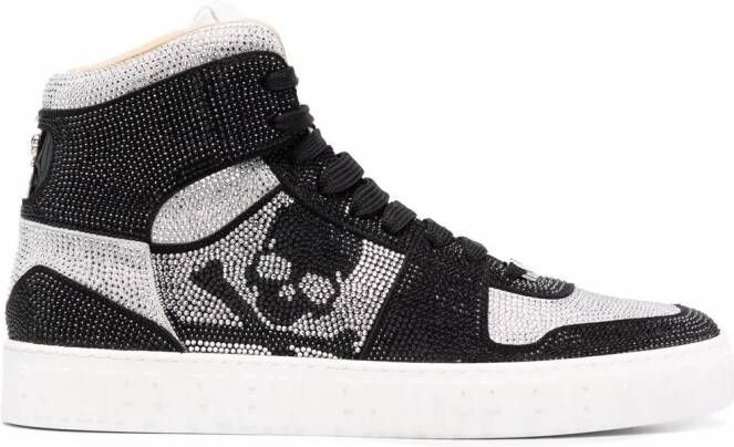 Philipp Plein Strass high-top sneakers Zwart