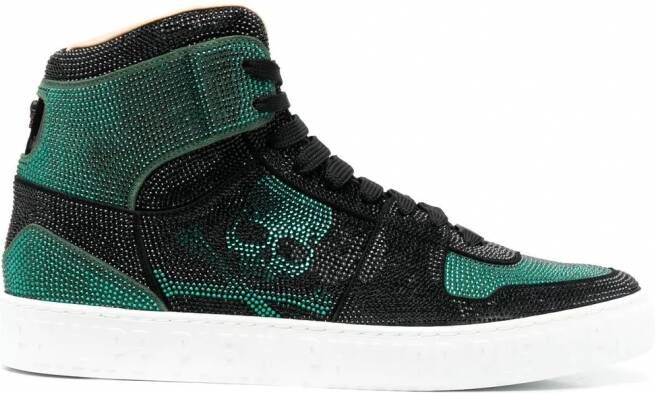 Philipp Plein Strass high-top sneakers Zwart