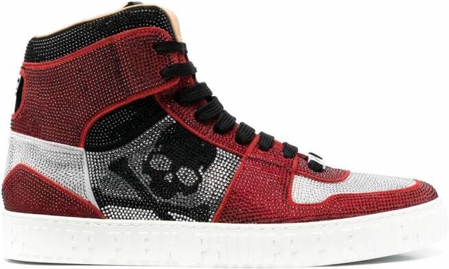 Philipp Plein Strass high-top sneakers Zwart