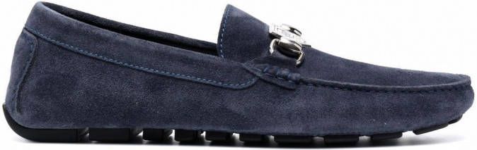 Philipp Plein Mocassins met logoplakkaat Blauw