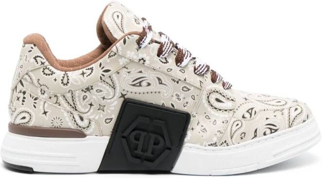 Philipp Plein Super Street sneakers met paisley-print Beige