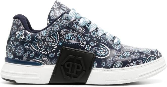 Philipp Plein Super Street sneakers met paisley-print Blauw