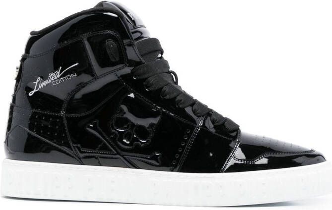 Philipp Plein Super Street Skull Bones high-top sneakers Zwart