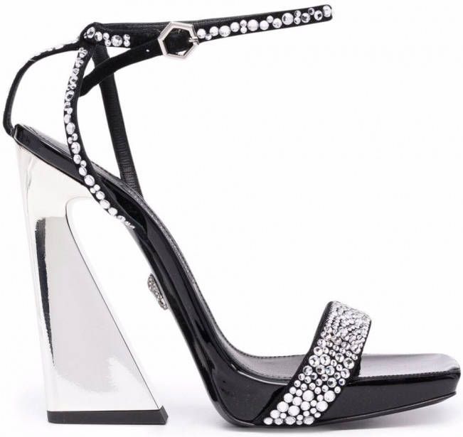 Philipp Plein Verfraaide sandalen Zwart