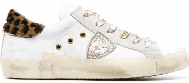 Philippe Model Paris Sneakers met luipaardprint Wit