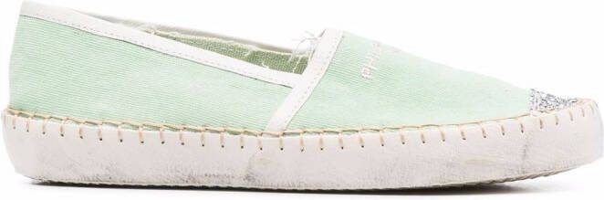 Philippe Model Paris Marseille espadrilles met glitter Groen