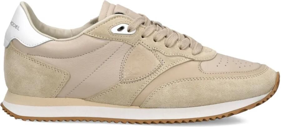 Philippe Model Paris Belville geperforeerde leren sneakers Beige