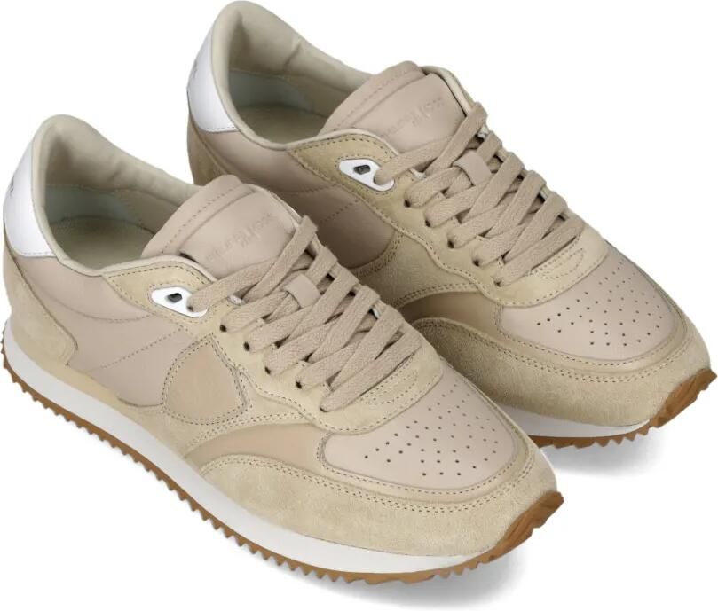 Philippe Model Paris Belville geperforeerde leren sneakers Beige - Foto 3