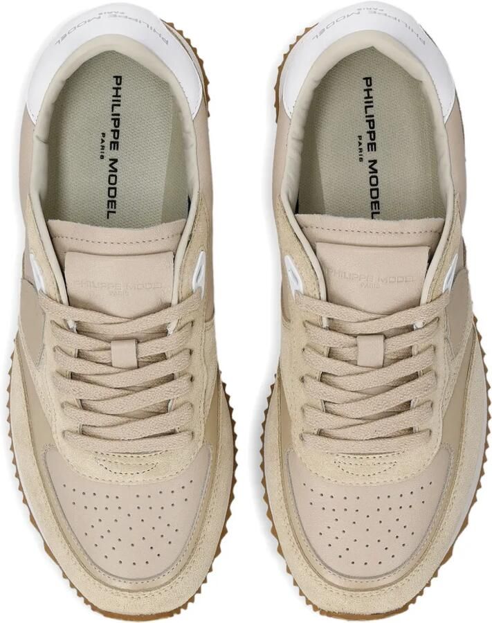 Philippe Model Paris Belville geperforeerde leren sneakers Beige - Foto 2