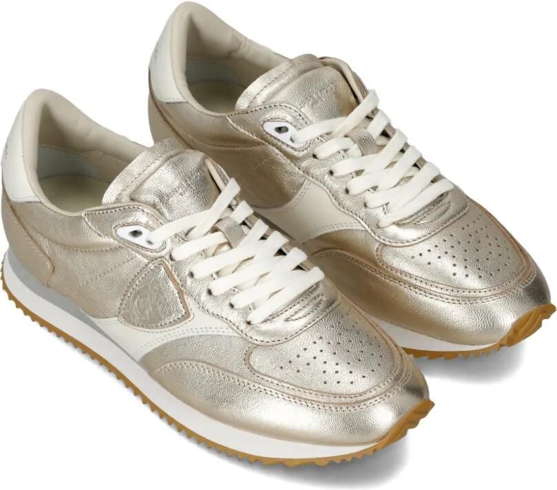 Philippe Model Paris Belville geperforeerde low-top sneakers Goud - Foto 3