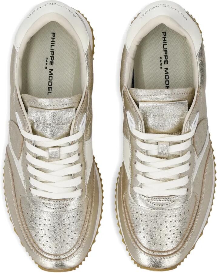 Philippe Model Paris Belville geperforeerde low-top sneakers Goud - Foto 2