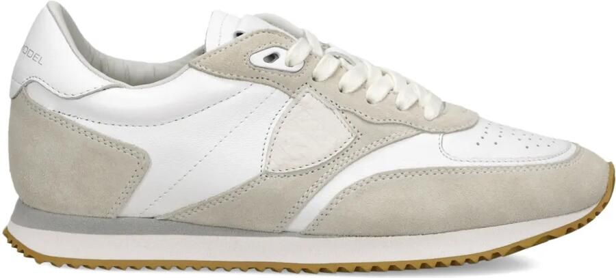 Philippe Model Paris Belville geperforeerde low-top sneakers Wit