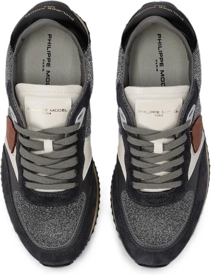 Philippe Model Paris Belville leren sneakers met glitters Grijs - Foto 2