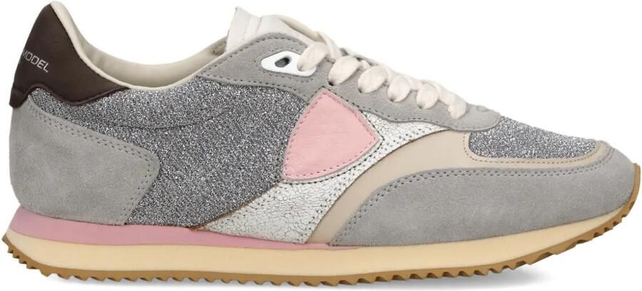 Philippe Model Paris Belville sneakers met glitters-effect Grijs