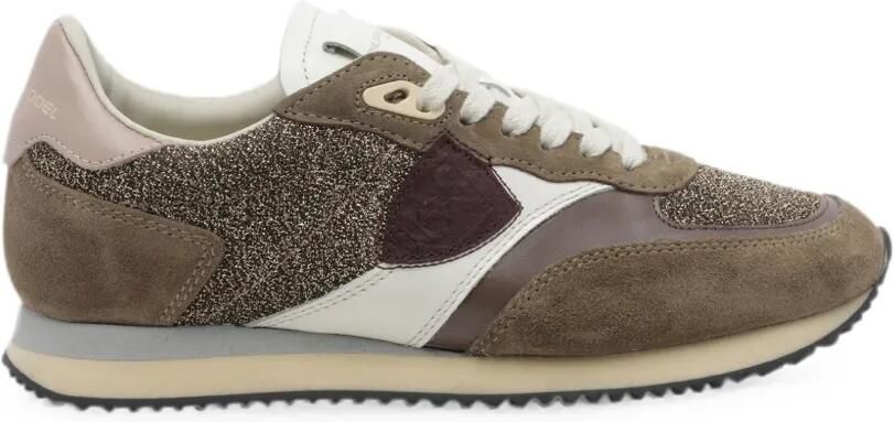 Philippe Model Paris Blville sneakers met glitters Bruin