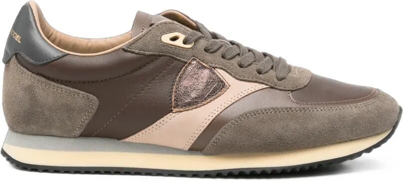 Philippe Model Paris BLVille sneakers met suède vlakken Bruin