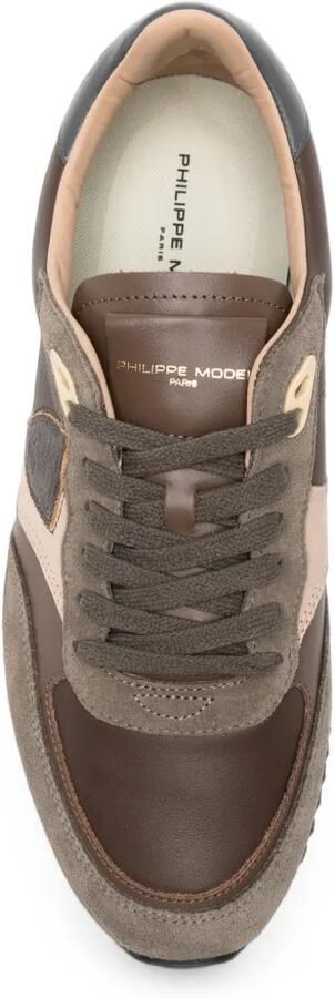 Philippe Model Paris BLVille sneakers met suède vlakken Bruin - Foto 4