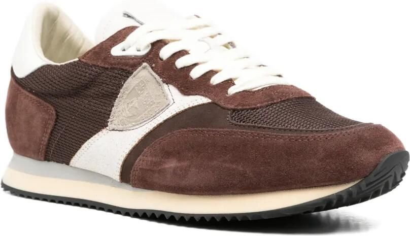 Philippe Model Paris Blville suède sneakers met patch en logo Bruin - Foto 3