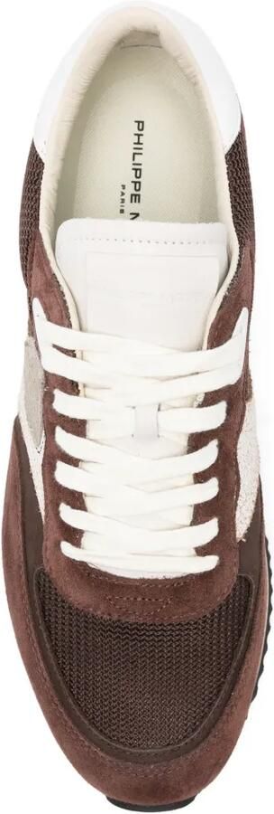 Philippe Model Paris Blville suède sneakers met patch en logo Bruin - Foto 4