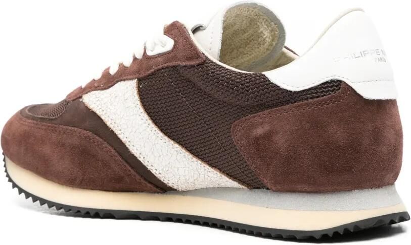 Philippe Model Paris Blville suède sneakers met patch en logo Bruin - Foto 2