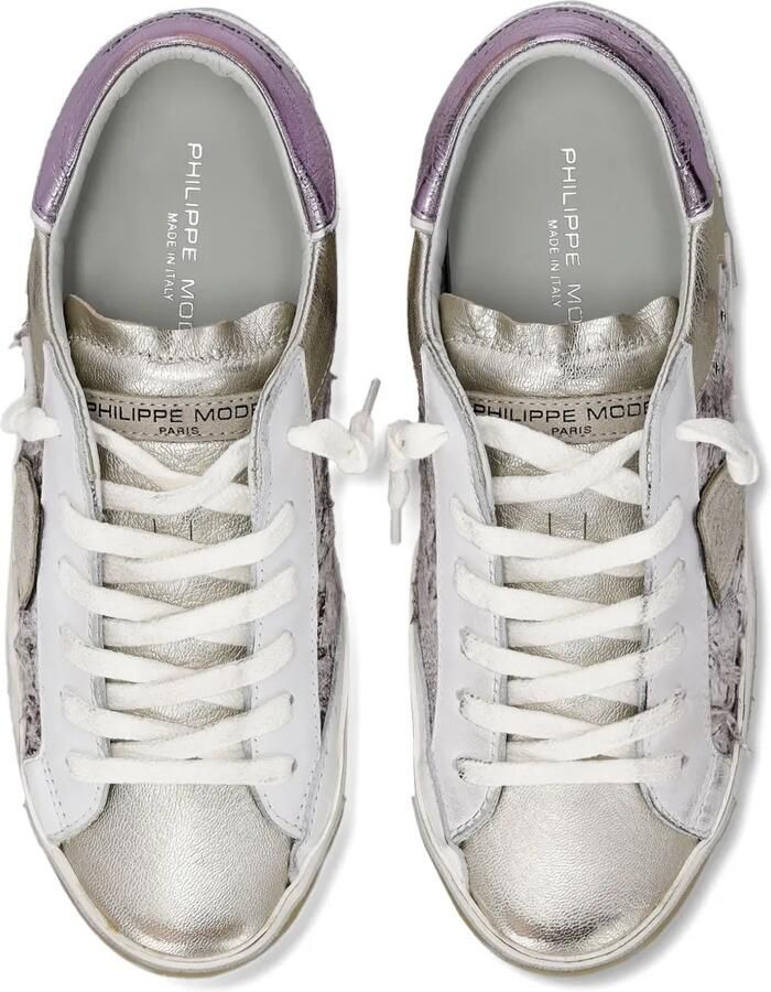 Philippe Model Paris Gerafelde leren sneakers Wit - Foto 2